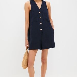 Tuckernuck Navy Blue Button-Front Romper